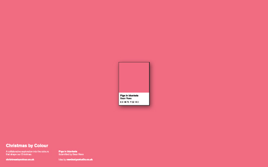 Pigs in blankets – Christmas by Colour swatch by Sean Rees